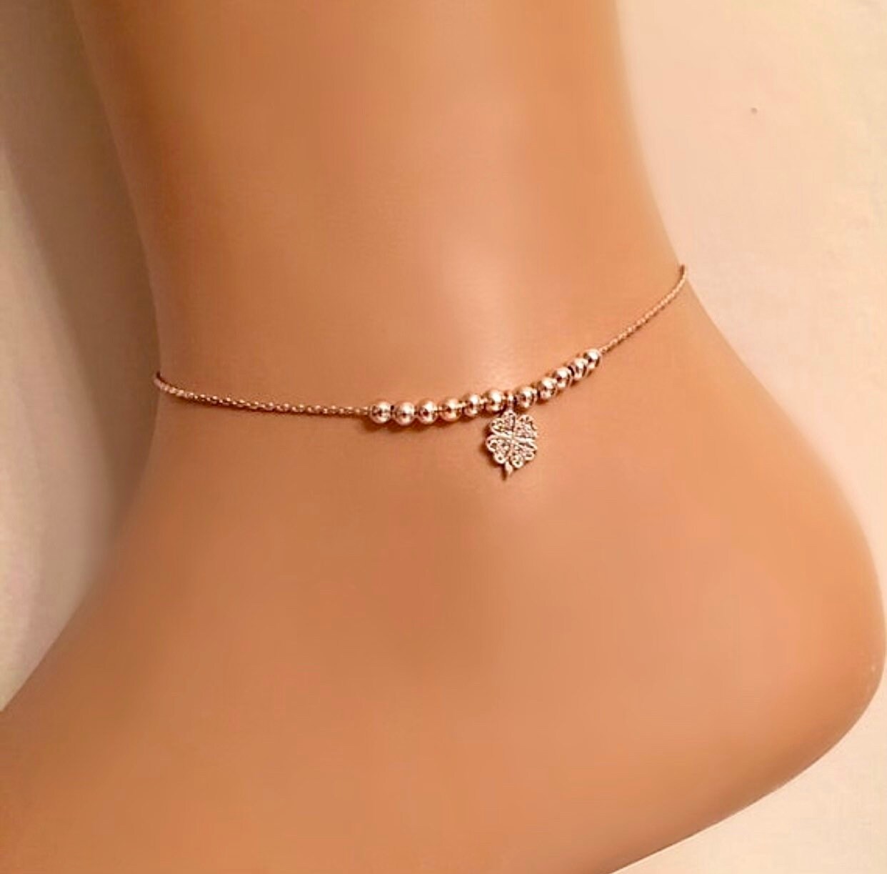 Gold Plated Charm Anklet bead anklet Gold Plated Ankle Etsy