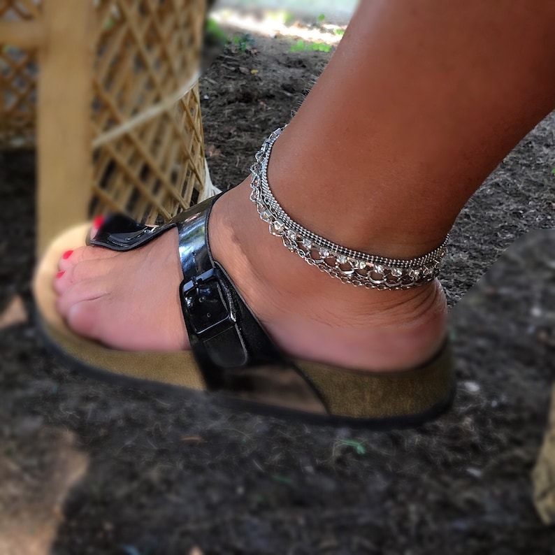 Silver Multistrand Anklet Silver Ball Chain Ankle Bracelet Etsy