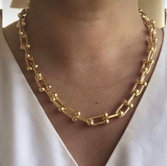 Gold Chain Necklace Bracelet Elegant 