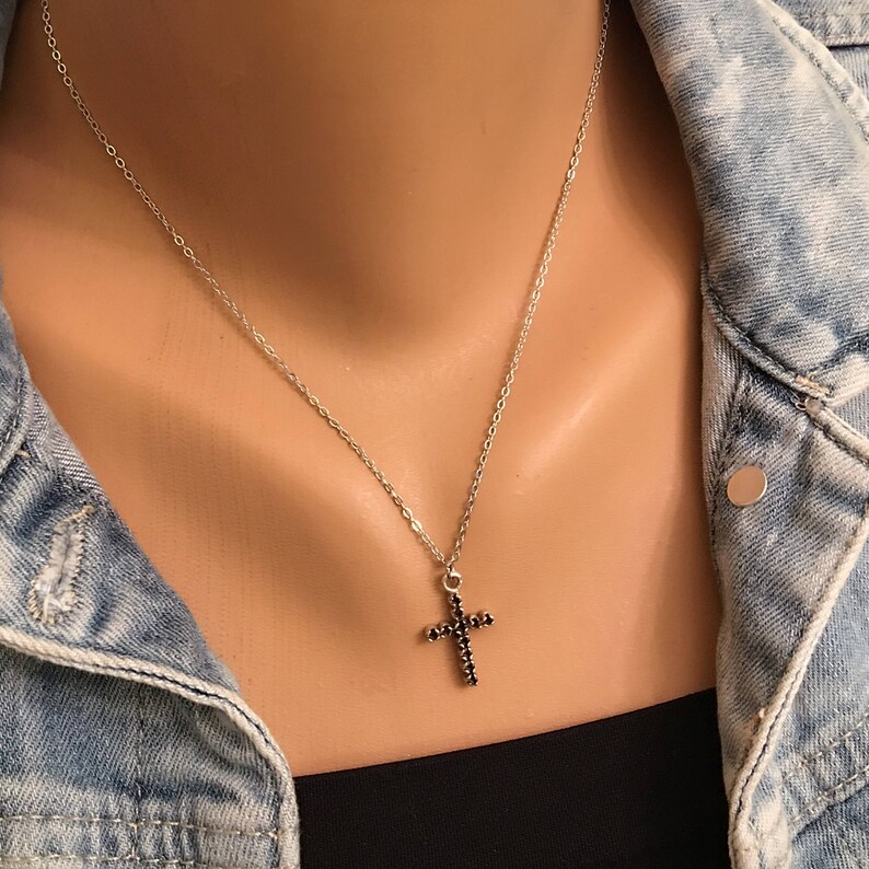 Antique Silver Cross Necklace Patriotic Necklace Religious | Etsy