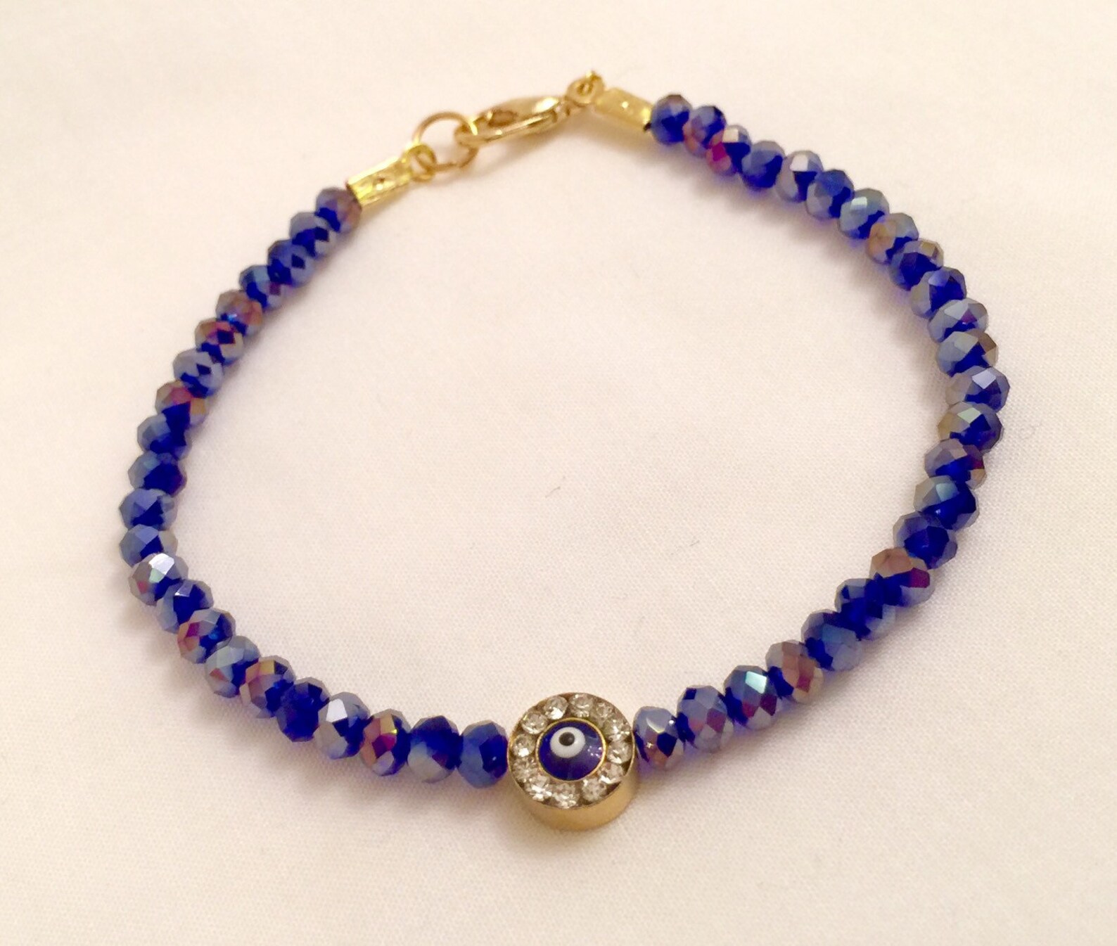 Evil Eye Bead BraceletGold PlatedEvil Eye Crystal Bracelet Etsy