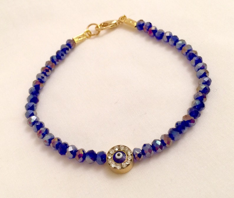 Evil Eye Bead BraceletGold PlatedEvil Eye Crystal Bracelet Etsy