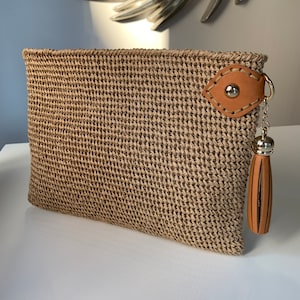 Luxury Real Leather Paper Rope Clutchtan Handcrafted Clutch - Etsy