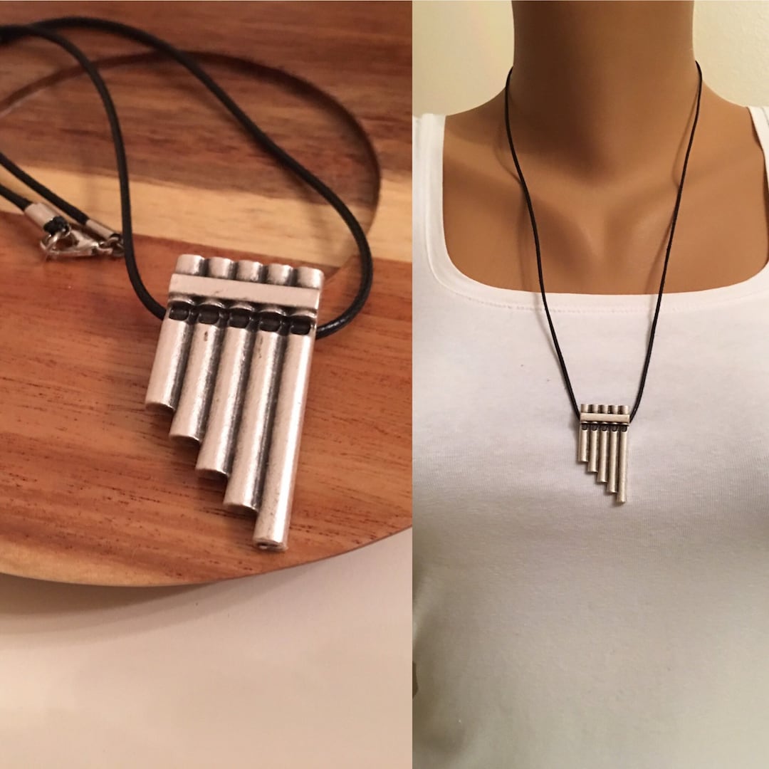 Pan Flute Necklace, Antique Silver Necklace ,best Kids Gifts, Silver
