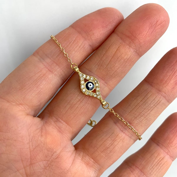 Evil Eye Charm Gold Plated Anklet, Third Eye Gold Anklet, Summer Beach jewelry ,Elegant Gold Jewelry, Ankle Bracelets, Kids Bracelet,