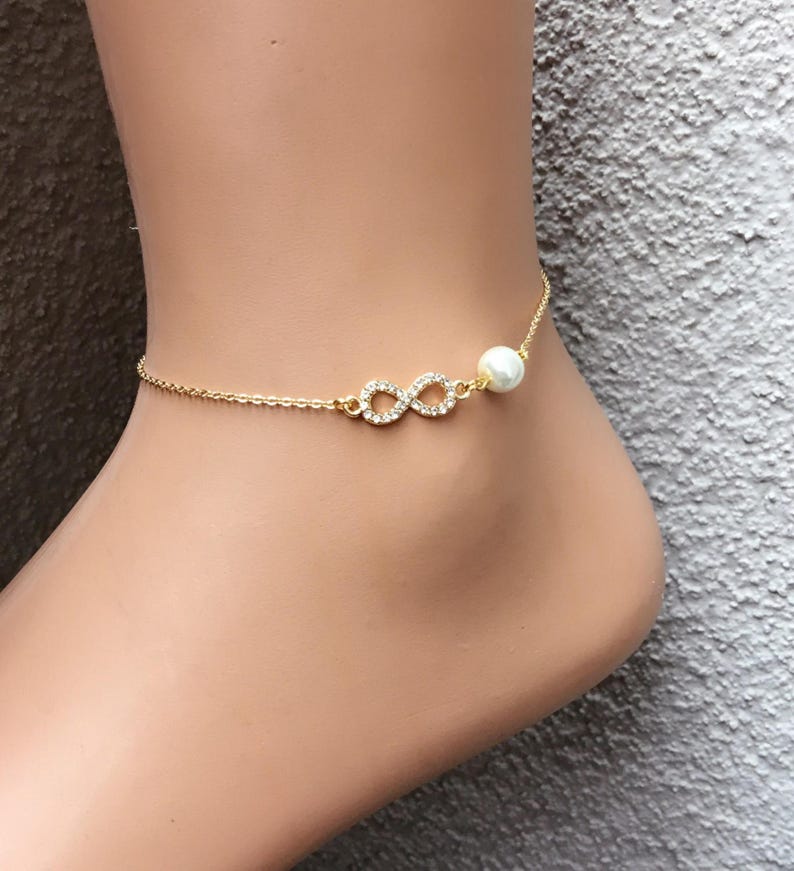 Infinity Anklet Ankle Bracelet Gold Plated Bracelet Etsy