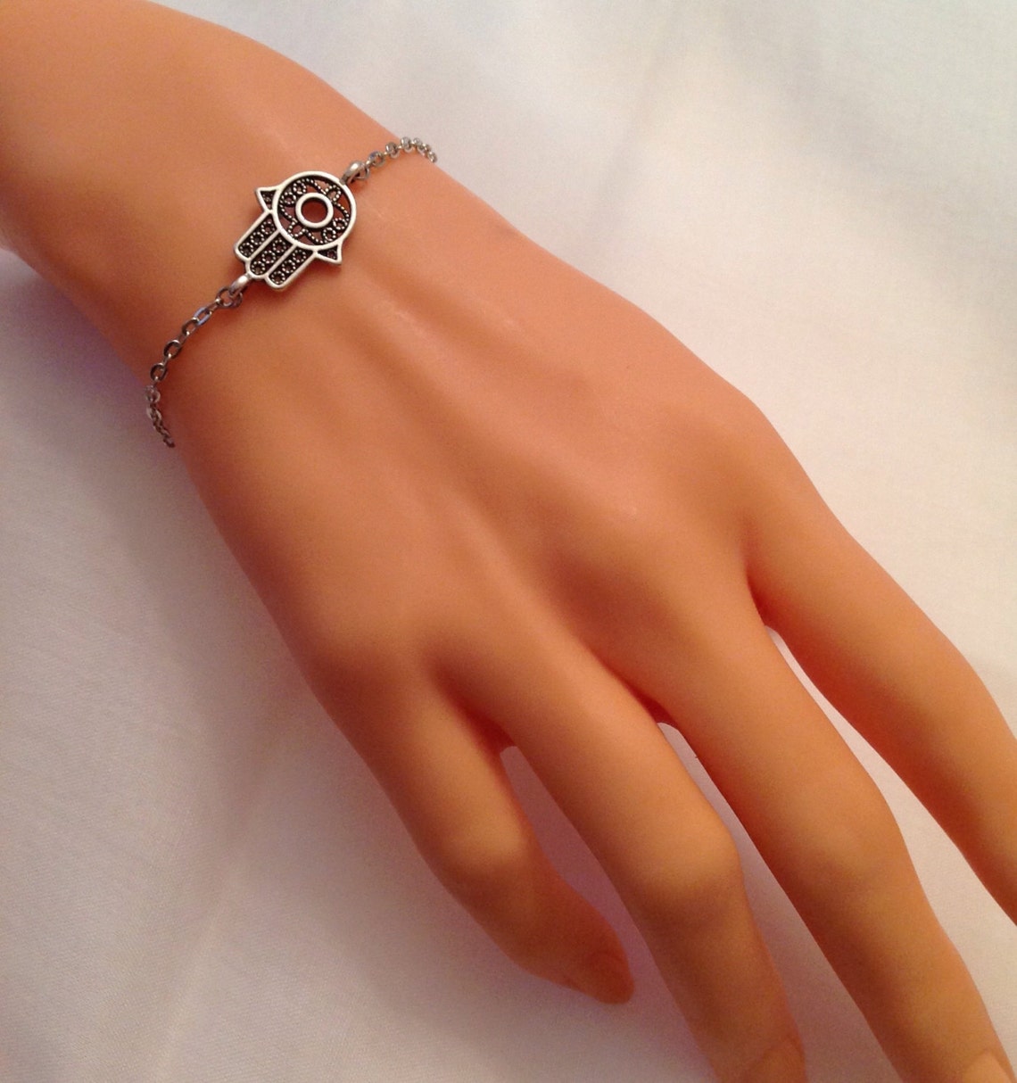 Antique Silver Hamsa Hand Bracelet Silver Bracelet Etsy