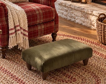Repose-pieds en velours côtelé 51 x 25 cm, pouf rembourré côtelé, repose-pieds turc