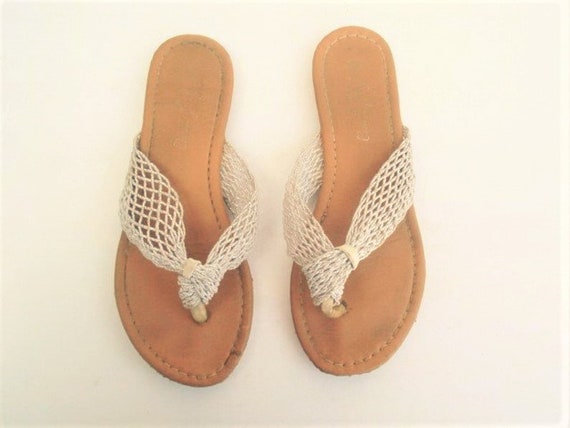 Ladies Sandals, White Mesh Sandals Summer Sandals, Beach Shoes Retro Sandals Flip Flops Ladies Sandals, White Mesh Sandals Summer Sandals, Beach Shoes Retro Sandals Flip Flops