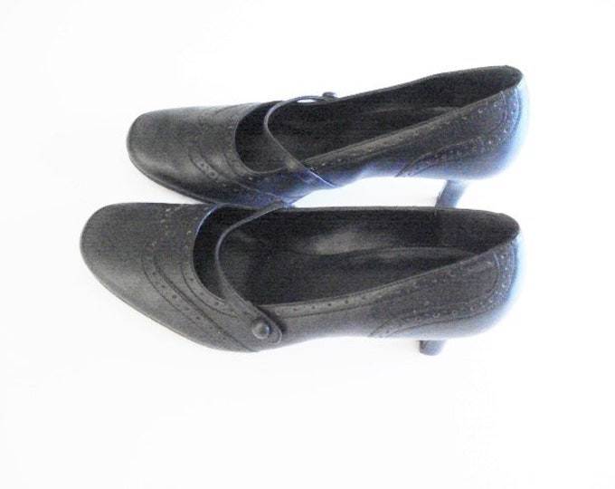 Escarpins à Bride East 5th - Talon Compensé Noir - Taille 8.5M - Occasion