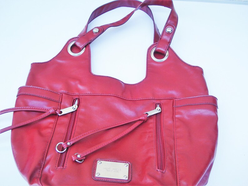 Ladies Red Purse Nine West Purse Vintage Shoulder Bag Vinyl - Etsy Israel