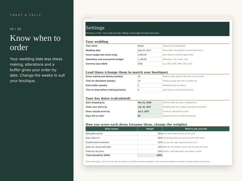 Wedding Dress Shopping Tracker Spreadsheet, Bridal Gown Appointment Planner, Dress Comparison, Alterations and Fittings, Excel Google Sheets image 6