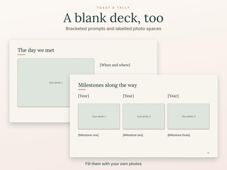Our Story Wedding Slideshow Template, 20 Editable PPTX Slides, Couple Photo Story, Blank and Sample Decks image 5