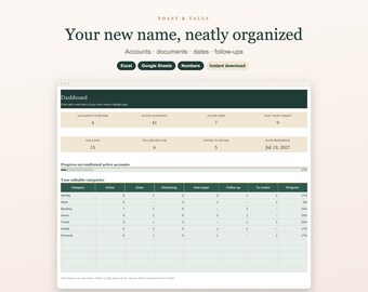 Name Change Checklist After Marriage Spreadsheet, Account and Document Tracker, Wedding Excel and Google Sheets Template