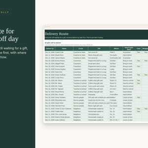 Lista de regalos navideños para vecinos, hoja de cálculo para registrar regalos de compañeros de trabajo y profesores, etiquetas de regalo imprimibles, lista de verificación de entrega, hojas de cálculo de Excel y Google. imagen 5