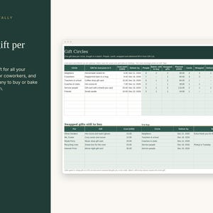 Lista de regalos navideños para vecinos, hoja de cálculo para registrar regalos de compañeros de trabajo y profesores, etiquetas de regalo imprimibles, lista de verificación de entrega, hojas de cálculo de Excel y Google. imagen 3