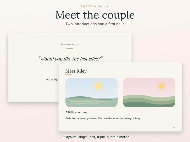 Our Story Wedding Slideshow Template, 20 Editable PPTX Slides, Couple Photo Story, Blank and Sample Decks image 3