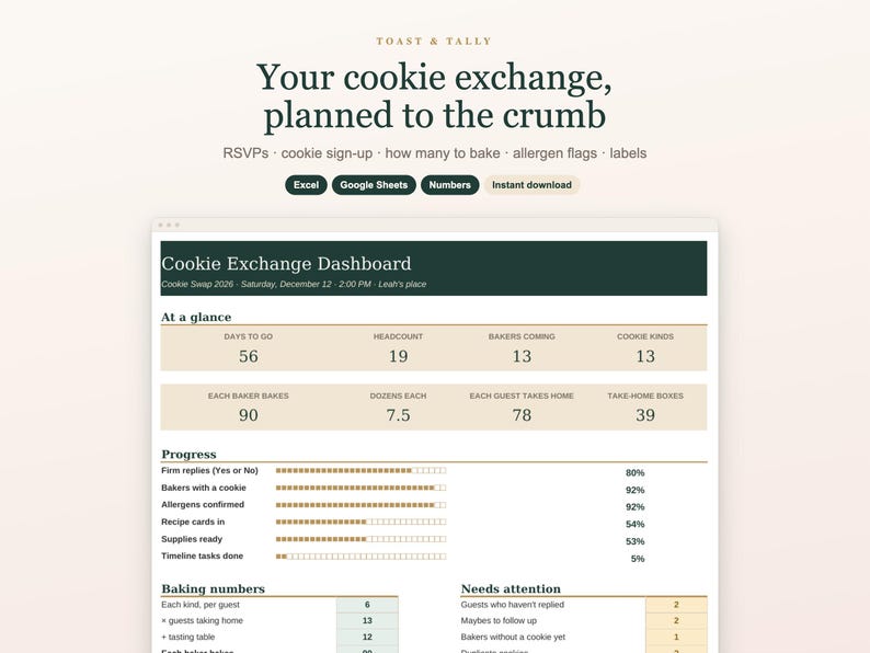 Your cookie exchange, planned to the crumb
