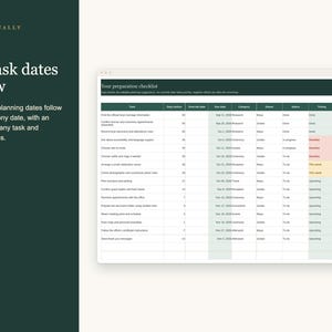 Courthouse Wedding Planner Spreadsheet, Civil Ceremony Checklist, License Documents and Small Reception, Excel Google Sheets Template image 5