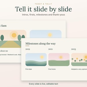 Our Story Wedding Slideshow Template, 20 Editable PPTX Slides, Couple Photo Story, Blank and Sample Decks image 2