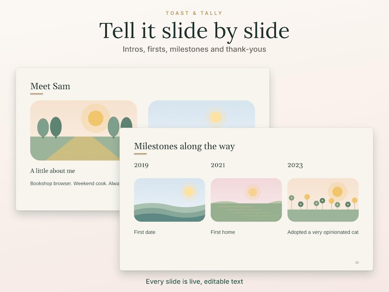 Our Story Wedding Slideshow Template, 20 Editable PPTX Slides, Couple Photo Story, Blank and Sample Decks image 2