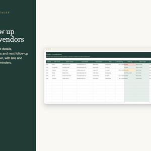 Wedding Planner Business Spreadsheet, Multi Client Organizer, Coordinator Tasks, Vendor Contacts and Event Calendar, Excel Google Sheets image 5