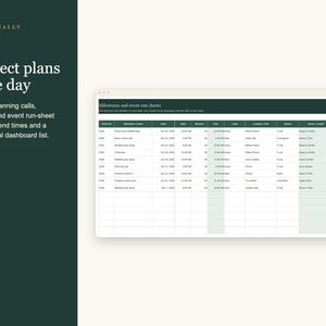 Wedding Planner Business Spreadsheet, Multi Client Organizer, Coordinator Tasks, Vendor Contacts and Event Calendar, Excel Google Sheets image 6