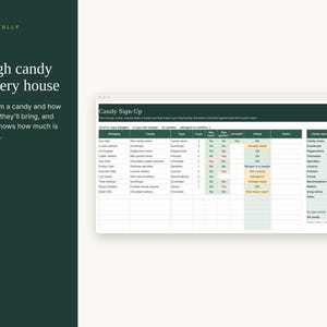 Gingerbread House Party Planner Spreadsheet, Decorating Contest Judging Sheet, Candy Sign Up and Kit List, Excel Google Sheets Template image 3