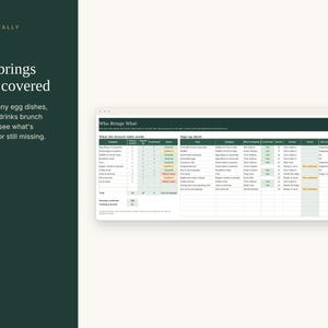 Christmas Brunch Planner Spreadsheet, Christmas Morning Host Planner with Gift Opening Order, Who Brings What and Timeline, Google Sheets image 6