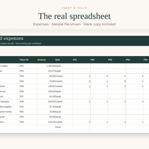 Group Trip Planner Spreadsheet, Shared Expense Tracker, Exact Cent Cost Splitter, Itinerary and Packing List, Google Sheets Excel image 2