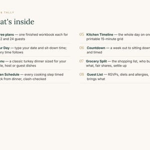 Thanksgiving Menu and Cooking Timeline for 6, 12 or 24 Guests, Holiday Dinner Plan, Grocery List Split, Christmas Dinner image 5