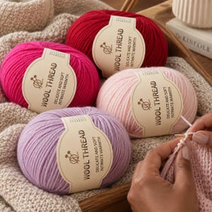 70 Wool 30 Acrylic Blend Yarn, 4 Strand Knitting Yarn, 50g 100m, DIY Sweater Scarf Hat Yarn, 47 Colors