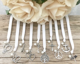 Traditional Ribbon Cake Pulls // Set of 10 // Wedding // Charms