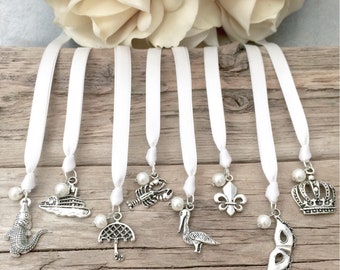 New Orleans Ribbon Cake Pulls // Set of 8 // Wedding // Charms