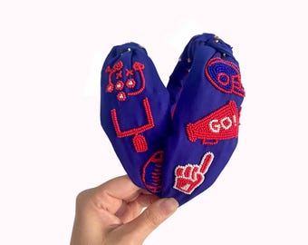 Blue & Red Game Day Icons Headband // Football