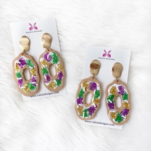 Mardi Gras King Cake Earrings // New Orleans