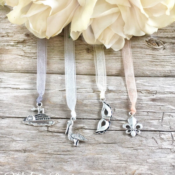 Sheer Organza Individual Ribbon Cake Pull // Customize Your Own // Wedding // Charms