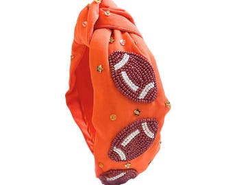 Orange Football Headband // Game Day