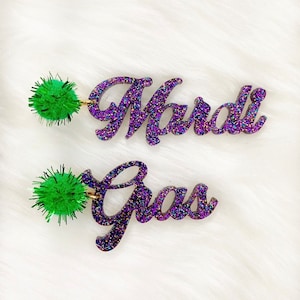 Mardi Gras Word Earrings // Mardi Gras // New Orleans