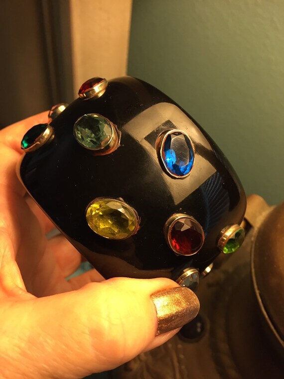 Huge bangle with gemstones