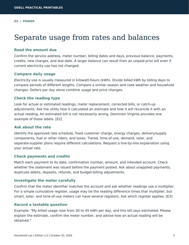 Power Bill Review and Dispute Toolkit: Editable Letters and Fillable ...