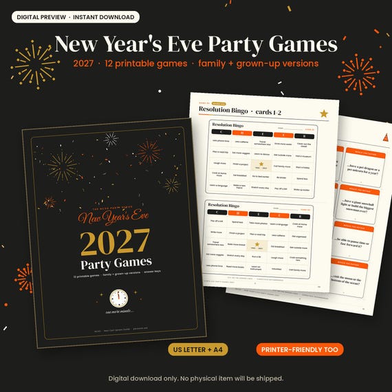 2027 New Year's Eve Party Games Printable