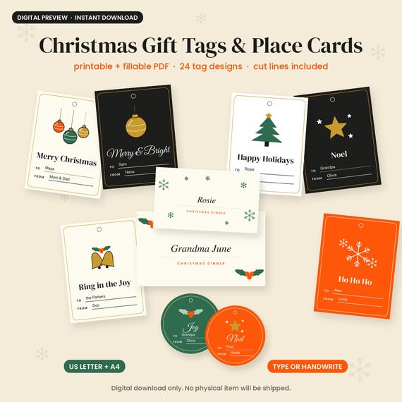 Christmas Gift Tags Printable