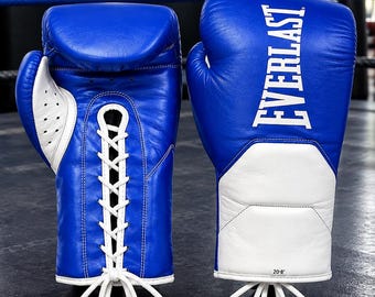 Everlast Metallic Boxing Gloves for Men, Genuine Leather Fight Gloves, Secure Hook and Loop Strap, Gym Training Gear