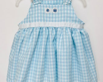 Baby dress 3-6 months blue/white checkered