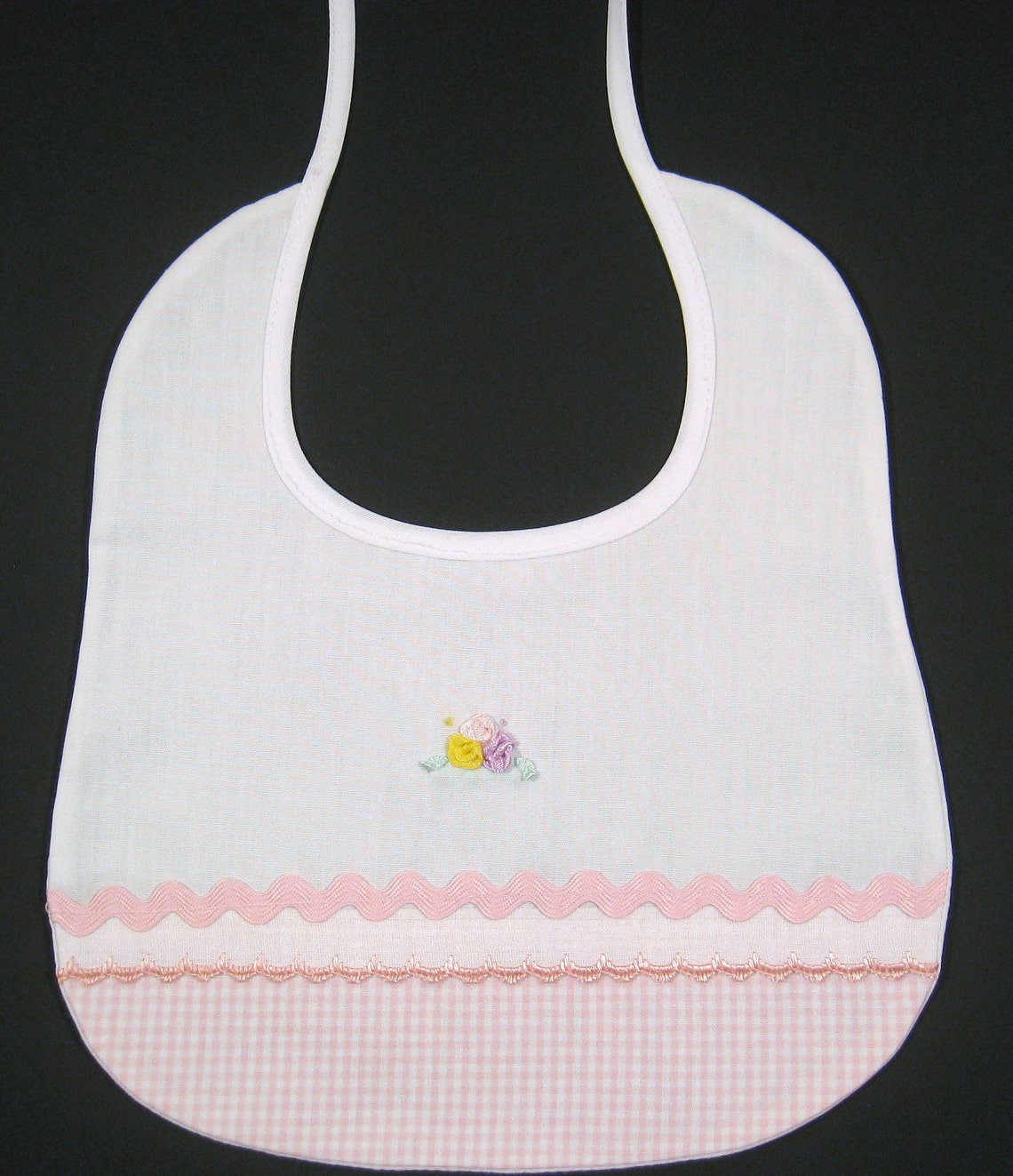 Bibs for Babies Pink Bib for a Baby Girl Accented With a Etsy