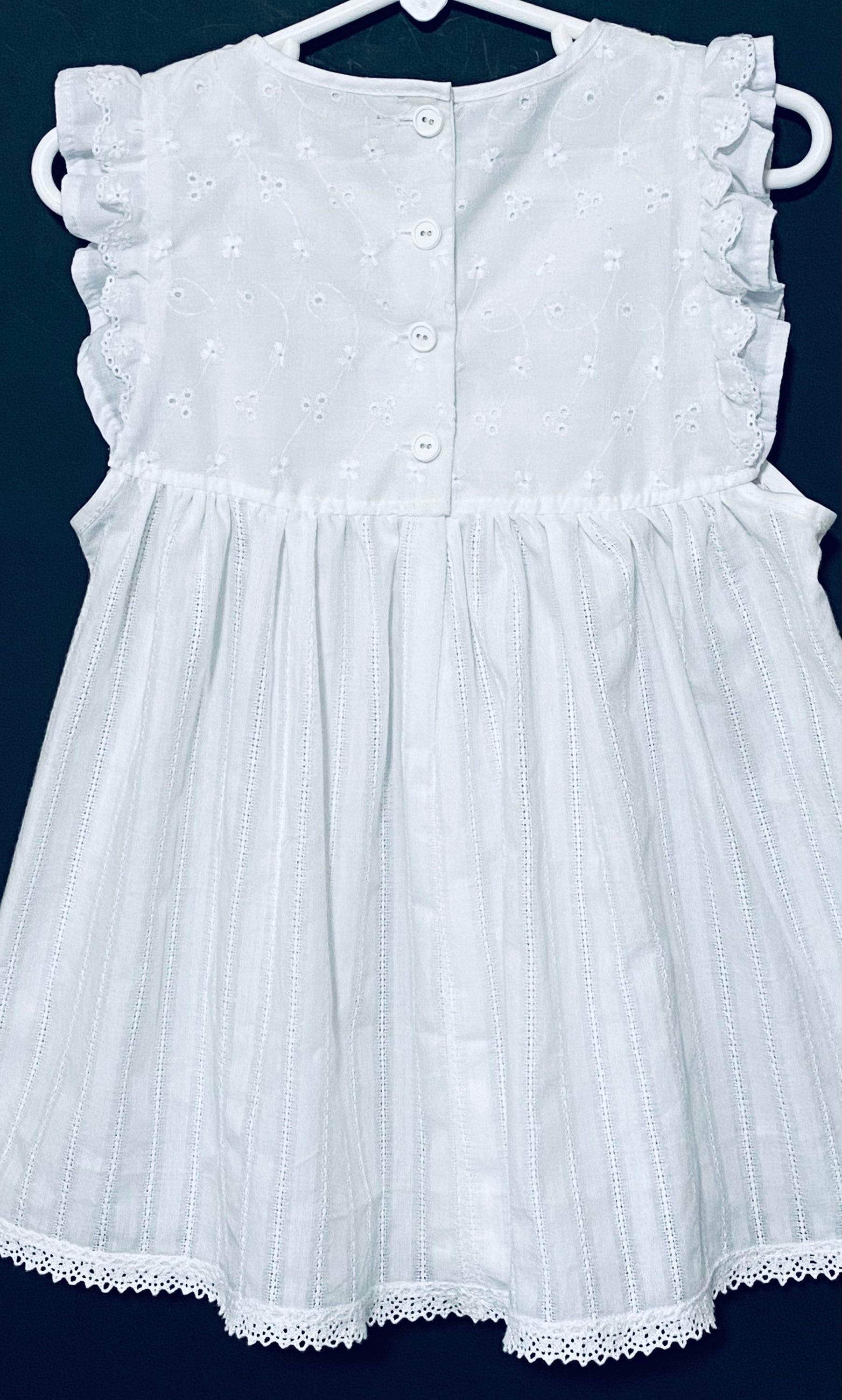 Baby white eyelet dress sales