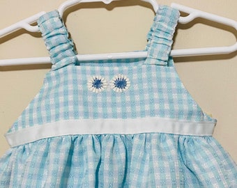 Girls dress, 3-6 months blue/white checkered fabric. Great for the summer.