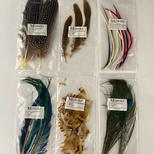 Fly Tying Feather Material Starter Kit with bulk assorted feathers for fly fishing by Muskoka Lifestyle Products, USA