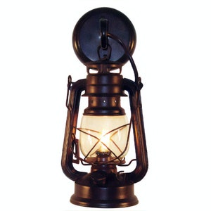 Rustic Wall Lantern Sconce: Hardwired Rust Patina Light